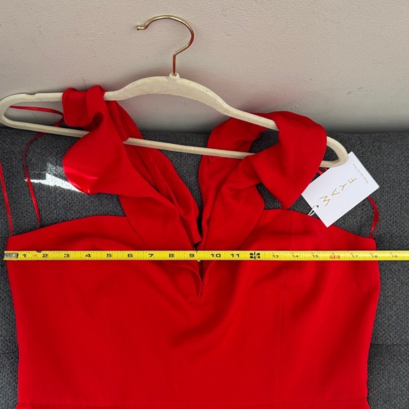 Wayf Red Ruffle-Strap Jumpsuit - Picture 6 of 7